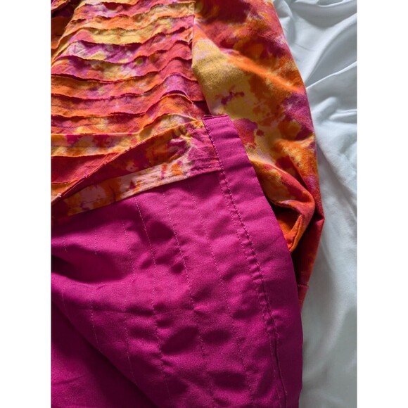 Life Style Top Women's L Vintage Strips Abstract Art Tie Dye Orange Pink Jacket - Picture 9 of 13